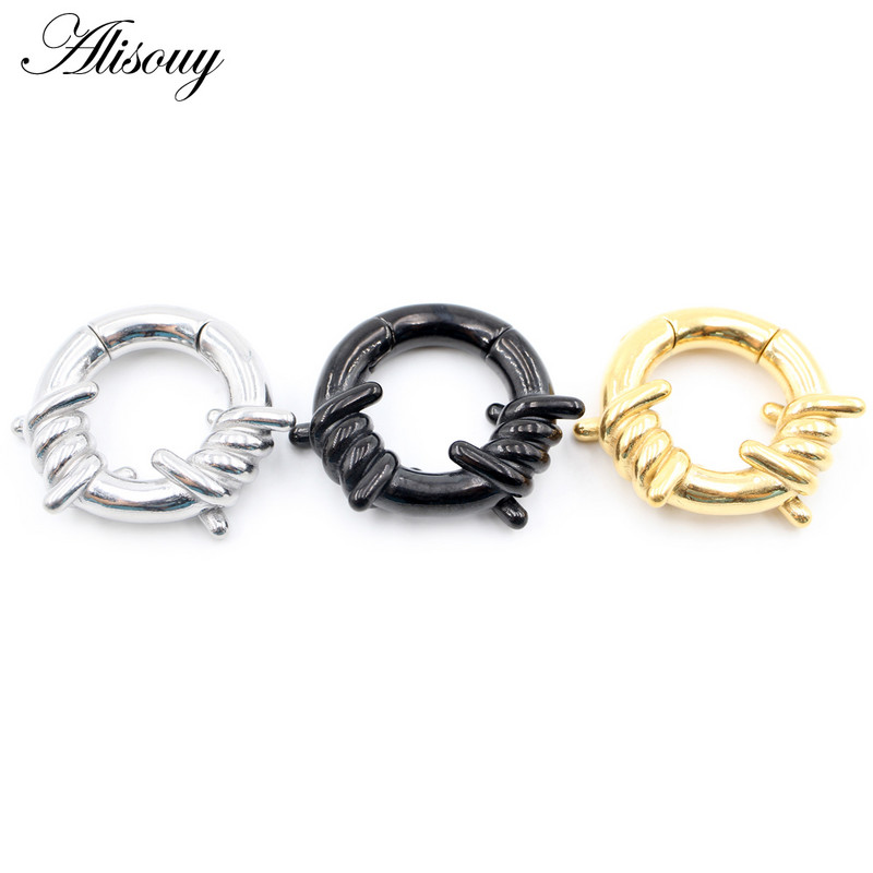 Alisouy 1PC Oțel inoxidabil Twist Cercei Urechi Greutăți Umeraș Heavy Expander Stretcher Plugs Manometre Cercei Body Piercing Bijuterii