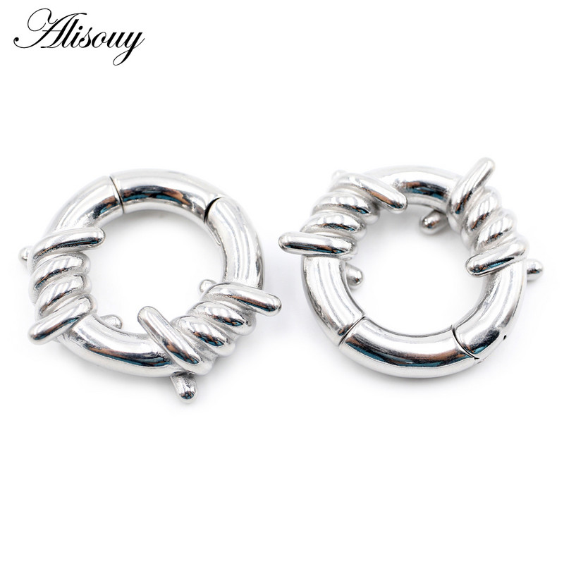 Alisouy 1PC Oțel inoxidabil Twist Cercei Urechi Greutăți Umeraș Heavy Expander Stretcher Plugs Manometre Cercei Body Piercing Bijuterii