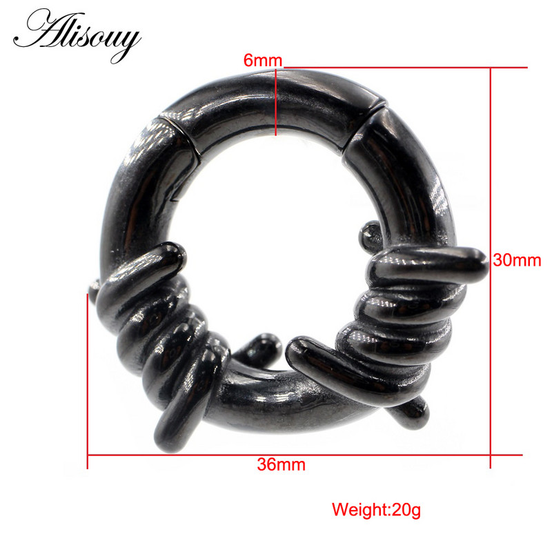 Alisouy 1PC Oțel inoxidabil Twist Cercei Urechi Greutăți Umeraș Heavy Expander Stretcher Plugs Manometre Cercei Body Piercing Bijuterii