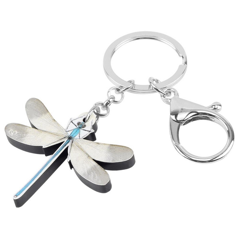 Brelocuri acrilice cu libelule Newei Breloc Insecte Animal Breloc Bijuterii pentru femei Copii Fete Cadou clasic Portofel Brelocuri de petrecere