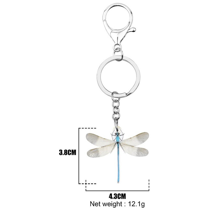 Brelocuri acrilice cu libelule Newei Breloc Insecte Animal Breloc Bijuterii pentru femei Copii Fete Cadou clasic Portofel Brelocuri de petrecere