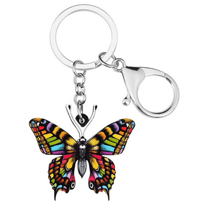 Brelocuri cu fluture acrilic cu flori Newei, breloc de chei cu animale mari, minunate de insecte, bijuterii pentru femei, copii, cadou, accesorii pentru posete
