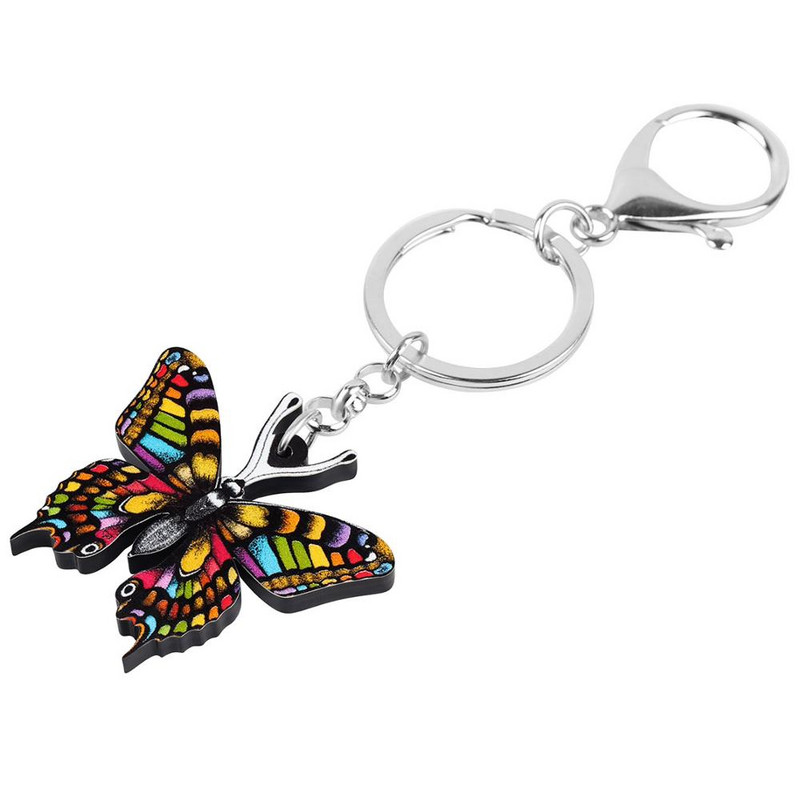 Brelocuri cu fluture acrilic cu flori Newei, breloc de chei cu animale mari, minunate de insecte, bijuterii pentru femei, copii, cadou, accesorii pentru posete