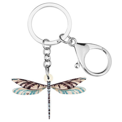 Newei Akril Lovely Dragonfly kulcstartók Kulcskarika Rovar Állat Kulcstartó Ékszer Női Gyerek Tini Divatos Ajándék autó Dekoráció