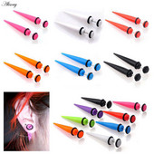 Moda fierbinte 2 buc dopuri false acrilice pentru urechi Taper Gauges Expander Stretcher Stretching Ureche Piercing Stud Fashion Bijuterii pentru corp