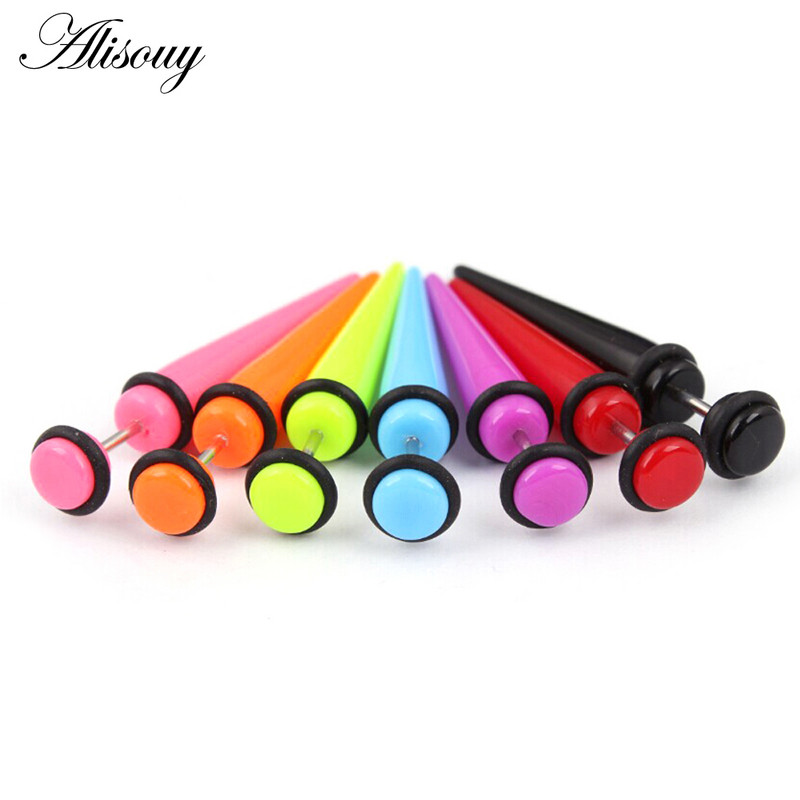 Moda fierbinte 2 buc dopuri false acrilice pentru urechi Taper Gauges Expander Stretcher Stretching Ureche Piercing Stud Fashion Bijuterii pentru corp