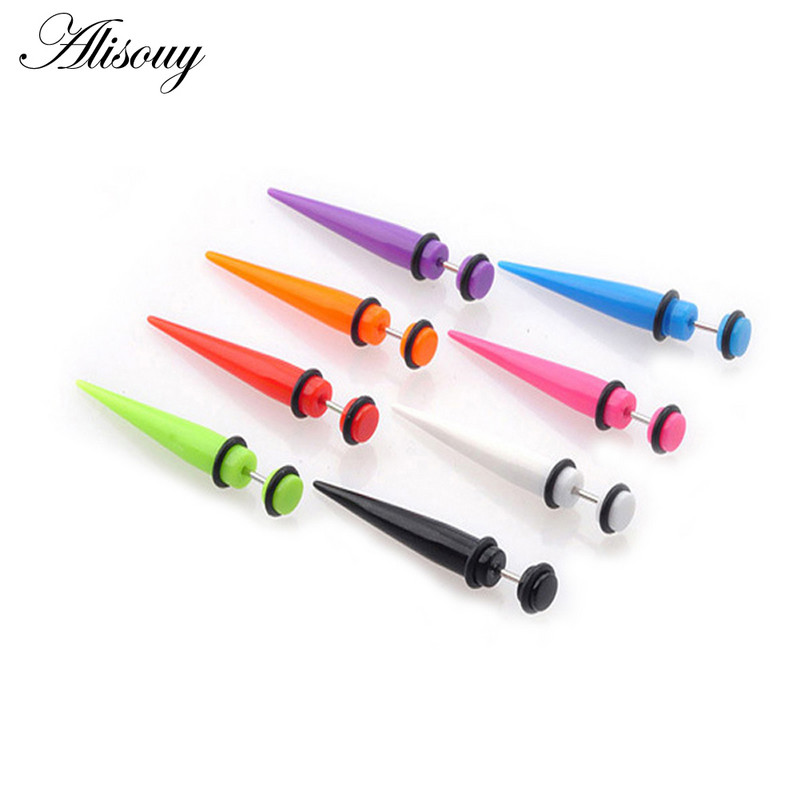 Moda fierbinte 2 buc dopuri false acrilice pentru urechi Taper Gauges Expander Stretcher Stretching Ureche Piercing Stud Fashion Bijuterii pentru corp