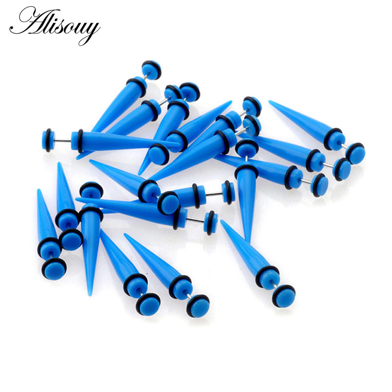 Moda fierbinte 2 buc dopuri false acrilice pentru urechi Taper Gauges Expander Stretcher Stretching Ureche Piercing Stud Fashion Bijuterii pentru corp