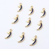 5db Divat strasszos Hold csillag fülbevaló bűbáj karkötő Make Findings DIY Bohemia Eardrop Félhold medál ékszer kiegészítők
