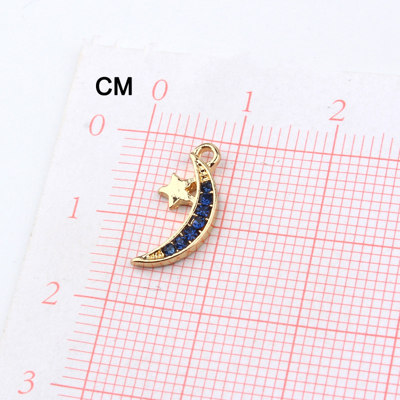 5db Divat strasszos Hold csillag fülbevaló bűbáj karkötő Make Findings DIY Bohemia Eardrop Félhold medál ékszer kiegészítők