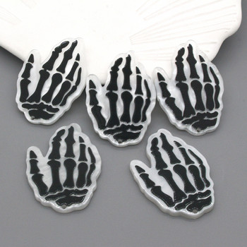 10 τμχ/συσκευασία Halloween Skeleton Hand Acrylic Charms Πανκ Cool Σκουλαρίκι Κολιέ Μπρελόκ Μενταγιόν Diy Jewelry Make D268