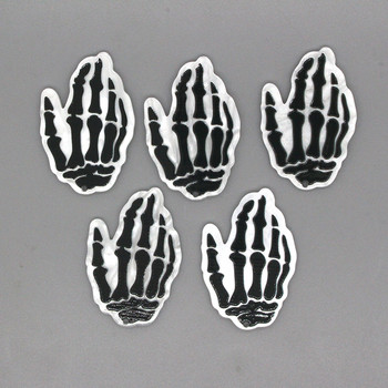 10 τμχ/συσκευασία Halloween Skeleton Hand Acrylic Charms Πανκ Cool Σκουλαρίκι Κολιέ Μπρελόκ Μενταγιόν Diy Jewelry Make D268