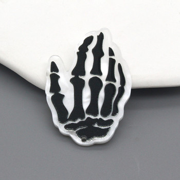 10 τμχ/συσκευασία Halloween Skeleton Hand Acrylic Charms Πανκ Cool Σκουλαρίκι Κολιέ Μπρελόκ Μενταγιόν Diy Jewelry Make D268