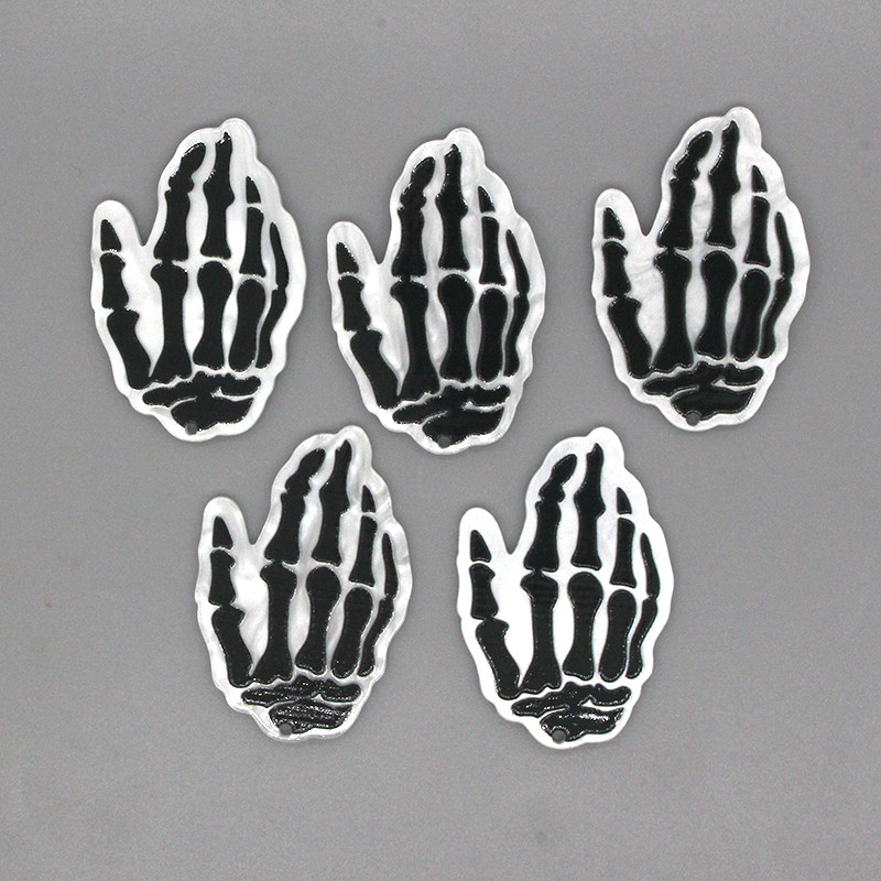10 buc/pachet Halloween schelet mână acrilic farmece punk cool cercei colier breloc pandantive bijuterii diy face D268