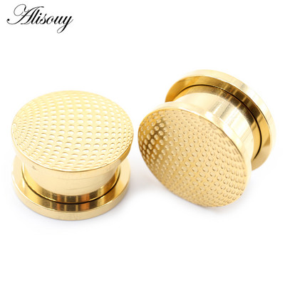 Alisouy 2 buc 8-25 mm din oțel inoxidabil Pământ bilă filet tuneluri urechi dopuri carne expansoare targi calibre Piercing bijuterii pentru corp