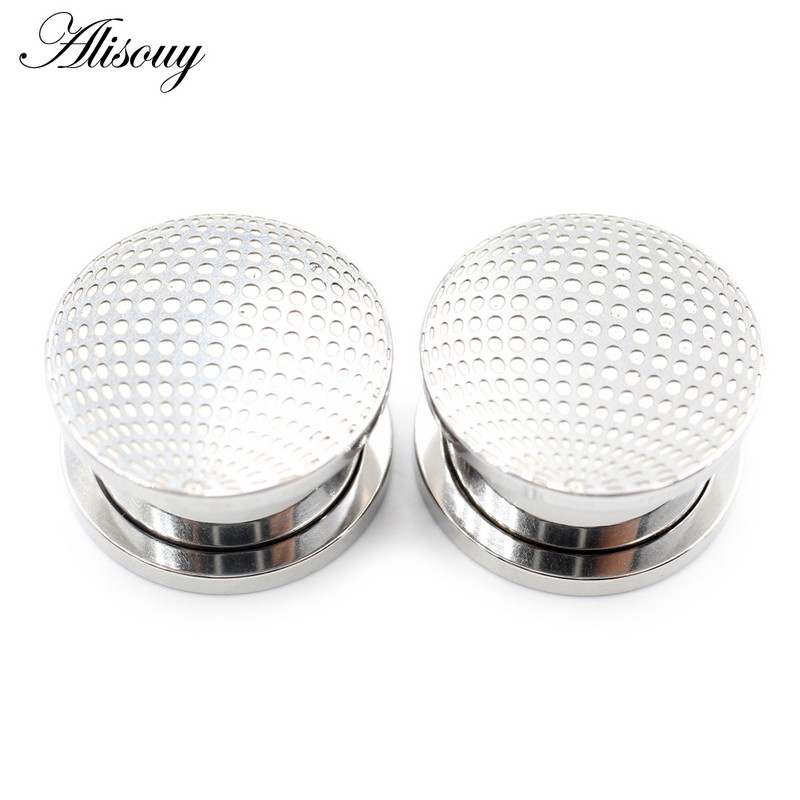 Alisouy 2 buc 8-25 mm din oțel inoxidabil Pământ bilă filet tuneluri urechi dopuri carne expansoare targi calibre Piercing bijuterii pentru corp