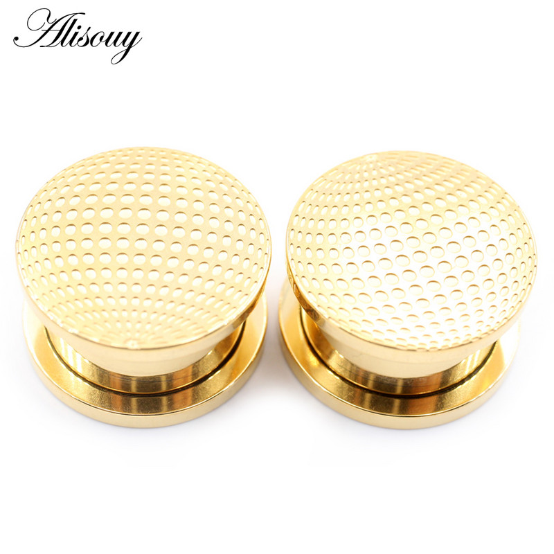 Alisouy 2 buc 8-25 mm din oțel inoxidabil Pământ bilă filet tuneluri urechi dopuri carne expansoare targi calibre Piercing bijuterii pentru corp