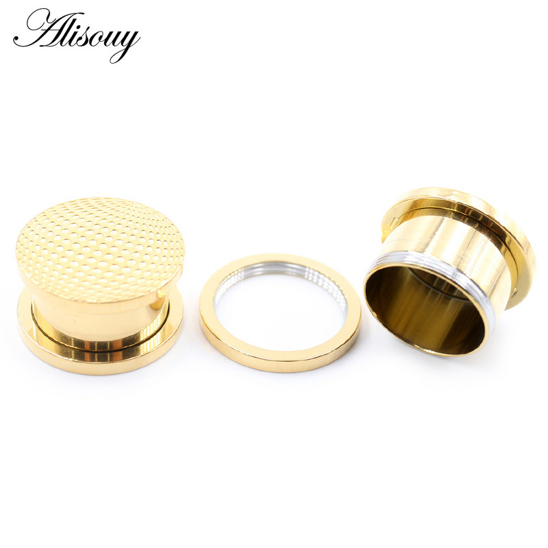 Alisouy 2 buc 8-25 mm din oțel inoxidabil Pământ bilă filet tuneluri urechi dopuri carne expansoare targi calibre Piercing bijuterii pentru corp