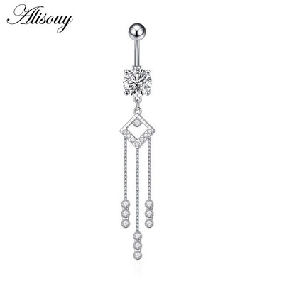 Alisouy 1 bucată din oțel inoxidabil fluture luna inimă aripă picătură de apă zircon sexy inel buric piercing femeie buton inel bijuterii