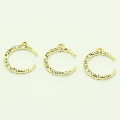 10 bucăți zirconi strălucitori pentru cercei pentru lună, crescent moon choker claviculă colier brățară pandantive accesoriu bricolaj pentru bijuterii