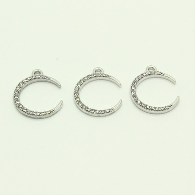 10 bucăți zirconi strălucitori pentru cercei pentru lună, crescent moon choker claviculă colier brățară pandantive accesoriu bricolaj pentru bijuterii