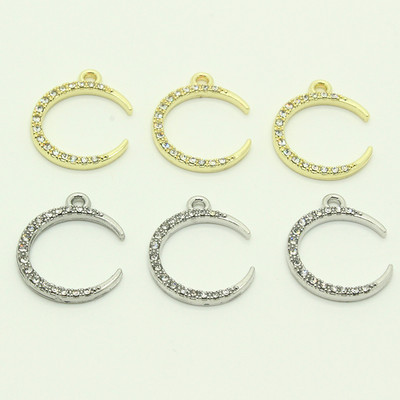 10 bucăți zirconi strălucitori pentru cercei pentru lună, crescent moon choker claviculă colier brățară pandantive accesoriu bricolaj pentru bijuterii