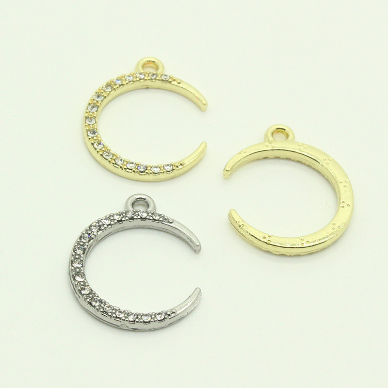 10 bucăți zirconi strălucitori pentru cercei pentru lună, crescent moon choker claviculă colier brățară pandantive accesoriu bricolaj pentru bijuterii