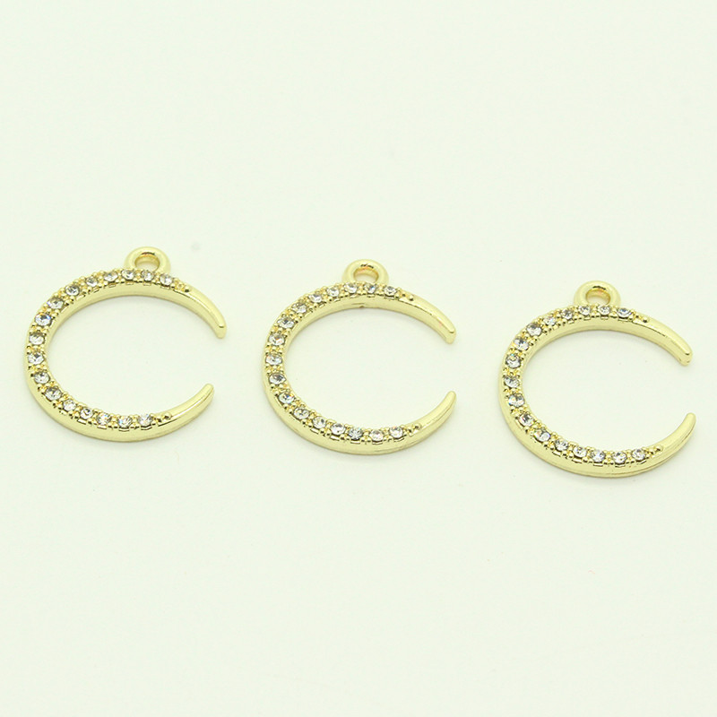 10 bucăți zirconi strălucitori pentru cercei pentru lună, crescent moon choker claviculă colier brățară pandantive accesoriu bricolaj pentru bijuterii