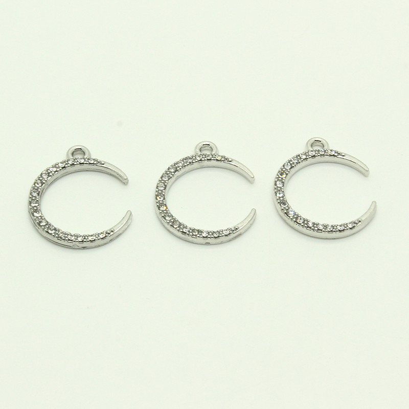 10 bucăți zirconi strălucitori pentru cercei pentru lună, crescent moon choker claviculă colier brățară pandantive accesoriu bricolaj pentru bijuterii