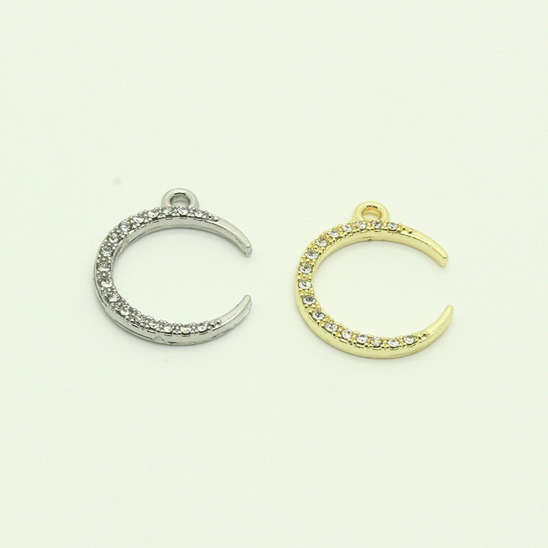 10 bucăți zirconi strălucitori pentru cercei pentru lună, crescent moon choker claviculă colier brățară pandantive accesoriu bricolaj pentru bijuterii