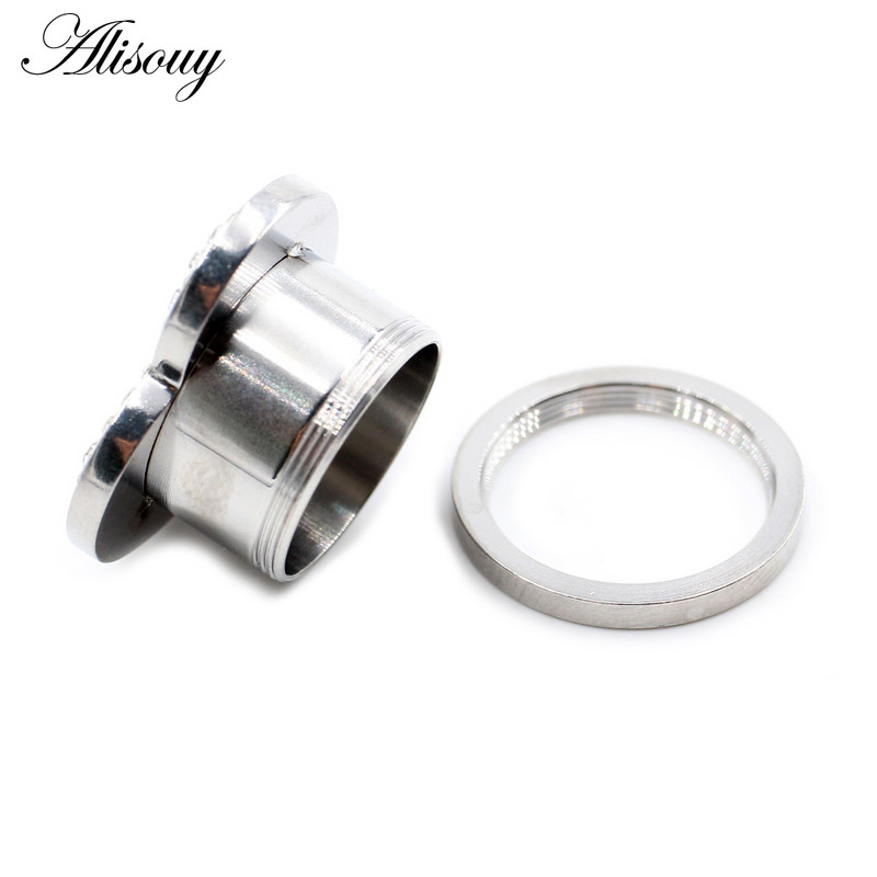 Alisouy 2 bucăți 8-16 mm din oțel inoxidabil Love Heart Zircon Cristal dopuri pentru tunelul urechii Expanders Stretchers Manometre Piercing Bijuterii pentru corp