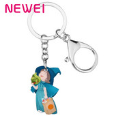 Newei Acrilic Halloween Lovely Magic Girl Breloc Estetic Drăguț Breloc Bijuterii Pentru Femei Adolescenți Fete Decorare cadou amuzant