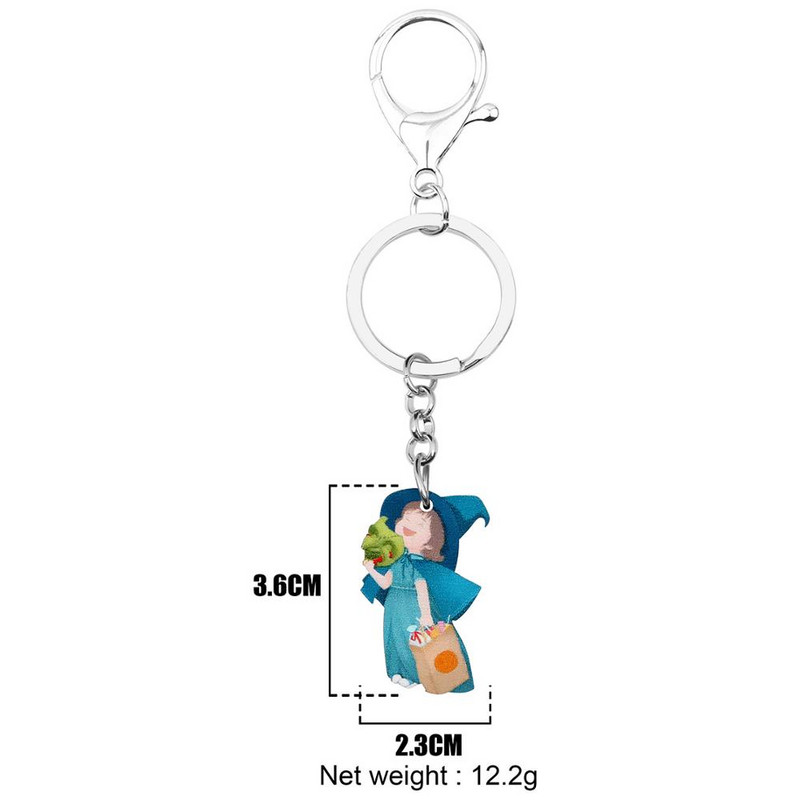 Newei Acrilic Halloween Lovely Magic Girl Breloc Estetic Drăguț Breloc Bijuterii Pentru Femei Adolescenți Fete Decorare cadou amuzant