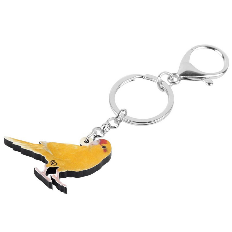 Breloc Newei acrilic în culori strălucitoare pentru canare Breloc de chei cu pasăre minunată, lanț de chei cu animale, bijuterii pentru femei, fete, adolescenți, cadou clasic