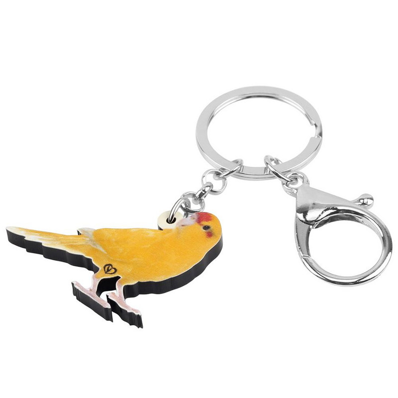 Breloc Newei acrilic în culori strălucitoare pentru canare Breloc de chei cu pasăre minunată, lanț de chei cu animale, bijuterii pentru femei, fete, adolescenți, cadou clasic