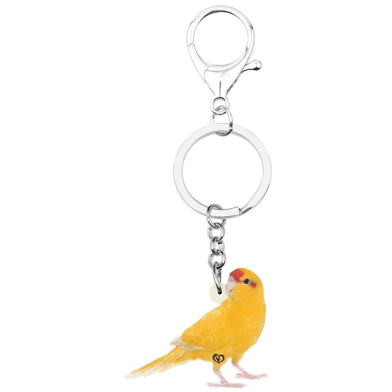 Breloc Newei acrilic în culori strălucitoare pentru canare Breloc de chei cu pasăre minunată, lanț de chei cu animale, bijuterii pentru femei, fete, adolescenți, cadou clasic