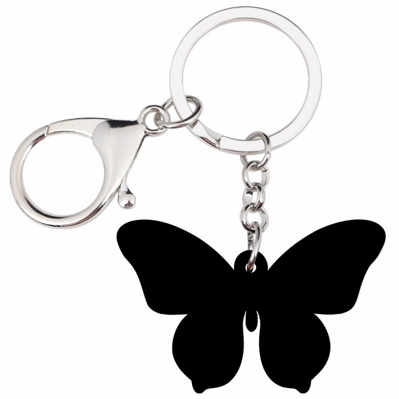 Bonsny Acrilic Floral Fluture Breloc Breloc Inele Moda Insecte Bijuterii Pentru Femei Fete Poșetă pentru mașină Portofel Charms Cadouri