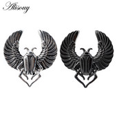 Alisouy 1 buc din oțel inoxidabil, aripi de animale, gândaci, șa, tunel pentru ureche, mufă de expansiune, targă, calibre, cercei, piercing pentru corp, bijuterii