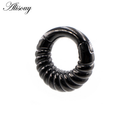 Alisouy 1 buc din oțel inoxidabil, cerc răsucit pentru urechi, greutăți pentru urechi, expansoare grele, dopuri pentru targă, calibre, cercei, bijuterii pentru piercing pentru corp