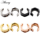 Alisouy 1buc 6-25mm din oțel inoxidabil șa hexagonal tuneluri urechi dopuri expansoare targi calibre cercei piercing bijuterii pentru corp