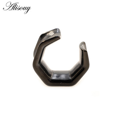 Alisouy 1buc 6-25mm din oțel inoxidabil șa hexagonal tuneluri urechi dopuri expansoare targi calibre cercei piercing bijuterii pentru corp