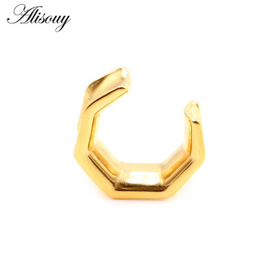 Alisouy 1buc 6-25mm din oțel inoxidabil șa hexagonal tuneluri urechi dopuri expansoare targi calibre cercei piercing bijuterii pentru corp