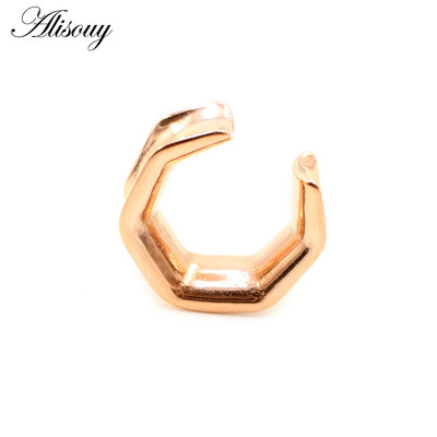 Alisouy 1buc 6-25mm din oțel inoxidabil șa hexagonal tuneluri urechi dopuri expansoare targi calibre cercei piercing bijuterii pentru corp