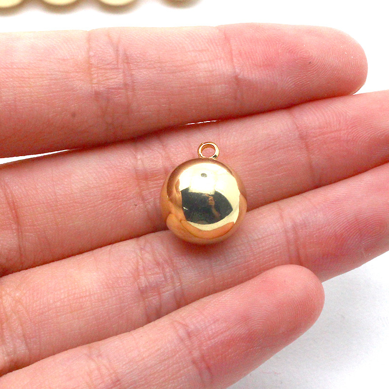 10 bucăți/pachet, bile mică de aur, brelocuri pentru cercei din aliaj pentru femei la modă, brățară geometrică, colier, pandantive, bijuterii DIY C1