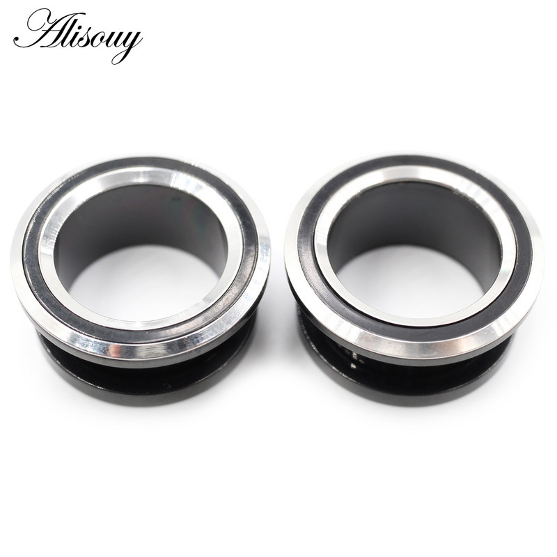 Alisouy 2 bucăți 6-25 mm din oțel inoxidabil, deșurubați dopuri rotunde pentru urechi, tuneluri, extensie, calibre, cercei, piercing, bijuterii pentru corp