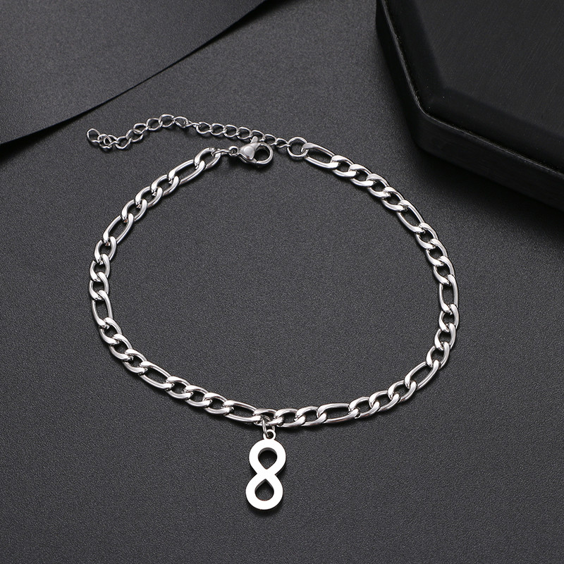 Oțel inoxidabil Simbol Infinit gleznă modă cubanez lanț accesoriu vară plajă gleznă pentru femei bijuterii picioare culoare aurie