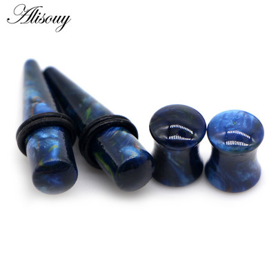 Alisouy 2 perechi 6mm-10mm acril expansori pentru urechi, calibre, targhe, cadou carne pentru cercei unisex, piercing, bijuterii pentru corp