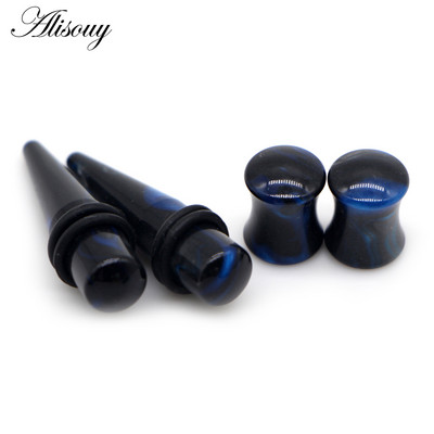 Alisouy 2 perechi 6mm-10mm acril expansori pentru urechi, calibre, targhe, cadou carne pentru cercei unisex, piercing, bijuterii pentru corp
