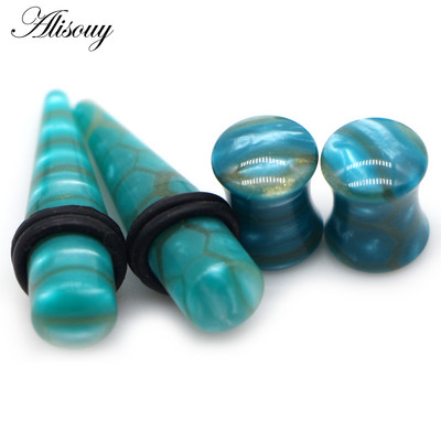 Alisouy 2 perechi 6mm-10mm acril expansori pentru urechi, calibre, targhe, cadou carne pentru cercei unisex, piercing, bijuterii pentru corp