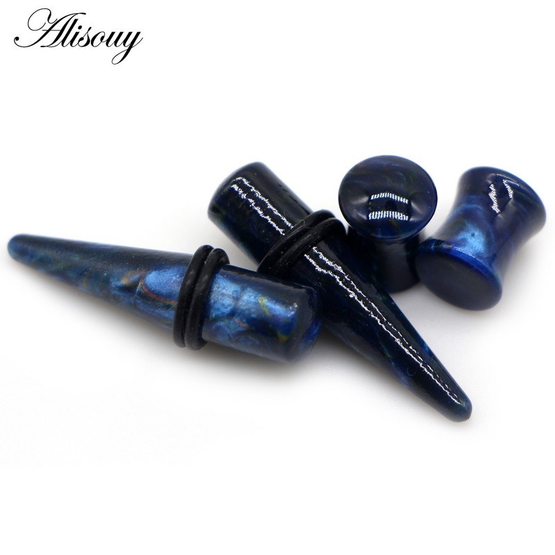Alisouy 2 perechi 6mm-10mm acril expansori pentru urechi, calibre, targhe, cadou carne pentru cercei unisex, piercing, bijuterii pentru corp
